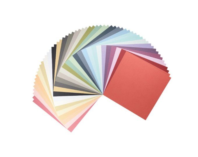 Assortiment de cardstock  216g, lot de 60 feuilles - 30x30cm (texturé) - Vaessen Creative