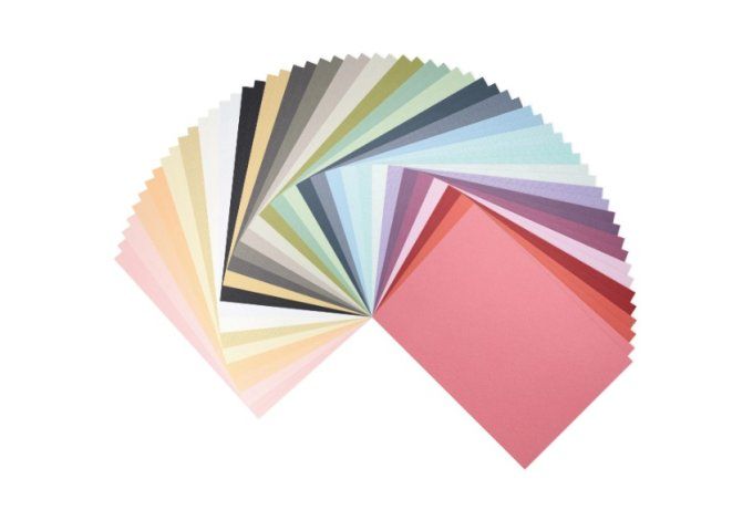 Assortiment de cardstock  216g, lot de 60 feuilles - Format A4 (texturé) - Vaessen Creative