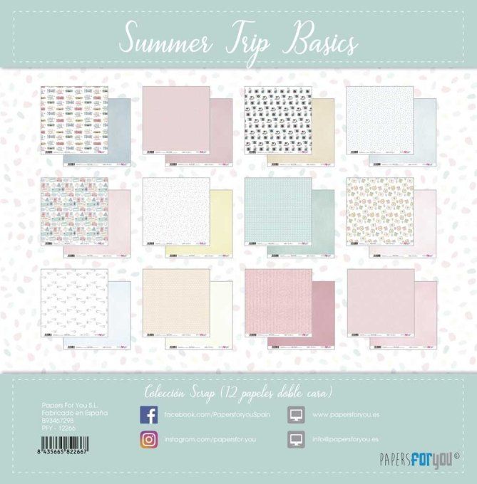 Collection Summer trip, PapersForYou, 30x30cm - 12 pages  - Patterns