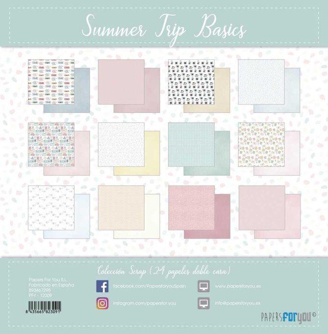 Collection Summer trip, PapersForYou, 20x20cm - 24 pages - Patterns