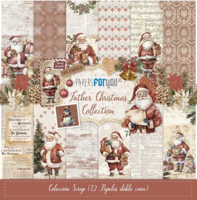 Collection Father christmas, PapersForYou, 30x30cm - 12 pages 