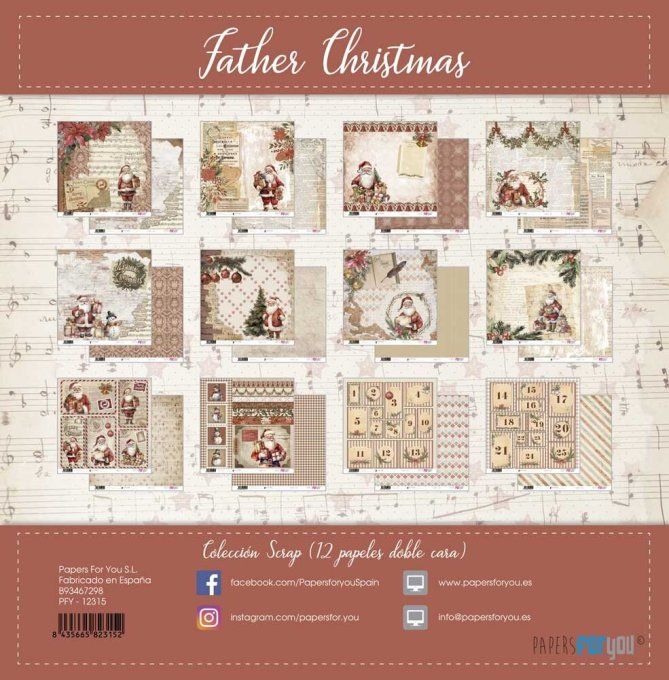Collection Father christmas, PapersForYou, 30x30cm - 12 pages 