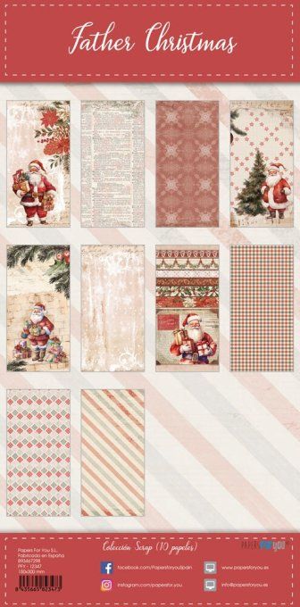 Collection Father christmas, PapersForYou, 15x30cm - 10 pages