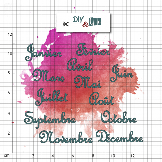 12 Dies/matrices de découpe DIY & Cie, Mois de l'année
