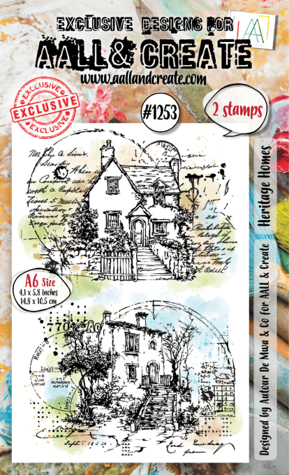 2 Tampons - AALL&Create - Heritage homes - dim. de la planche : 14.5x10cm environ 