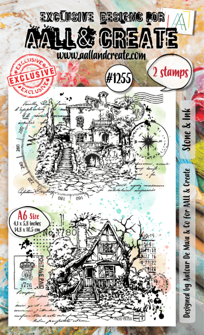 2 Tampons - AALL&Create - Stone and Ink - dim. de la planche : 14.5x10cm environ