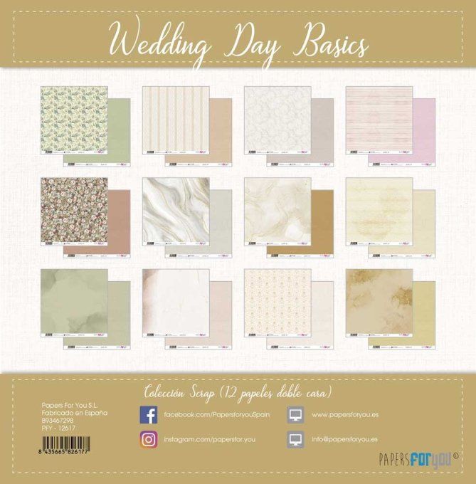 Collection Wedding day, PapersForYou, 30x30cm - 12 pages - Basics