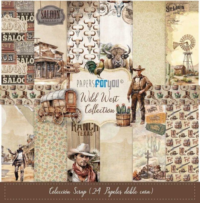 Collection Wild west, PapersForYou, 15x15cm - 24 pages