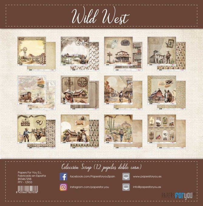 Collection Wild west, PapersForYou, 30x30cm - 12 pages 