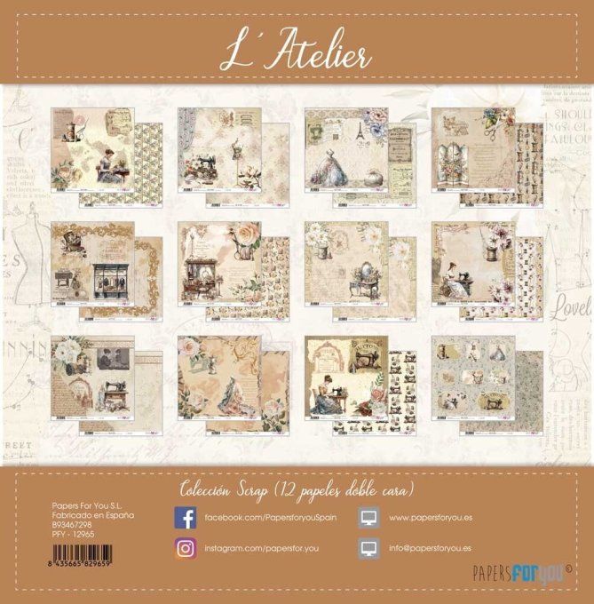 Collection L'Atelier, PapersForYou, 30x32cm - 12 pages, 180gsm