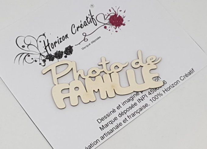 Chipboard : Photo de famille, Horizon Créatif, à l'unité - 7.2x3cm