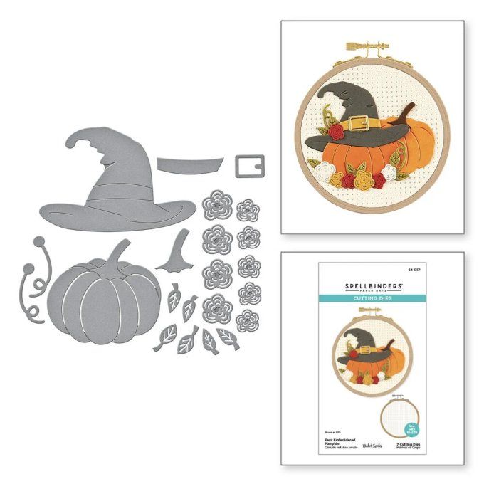 7 Dies/matrices de découpe - spellbinders - Faux embroidered pumpkin