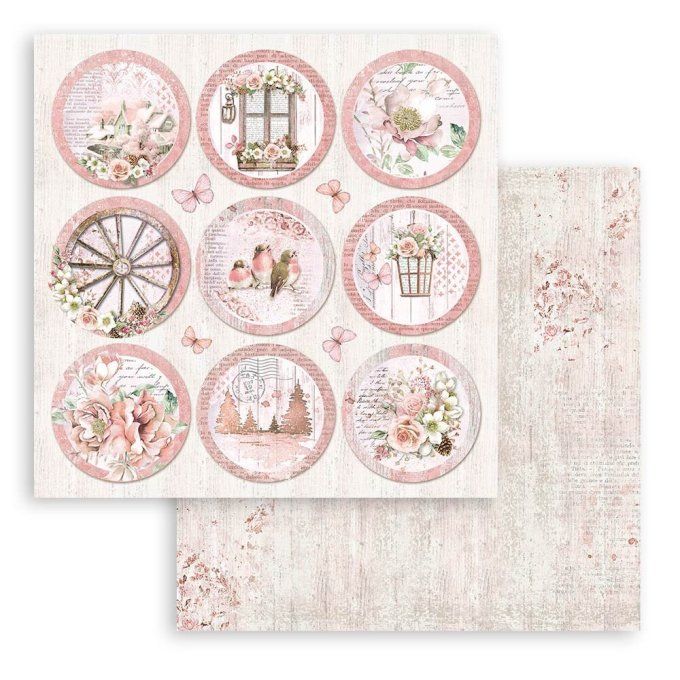 Collection Roseland, 30x30cm - 10 feuilles motif recto verso - Stamperia - 190g 