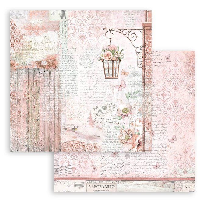 Collection Roseland, 30x30cm - 10 feuilles motif recto verso - Stamperia - 190g 