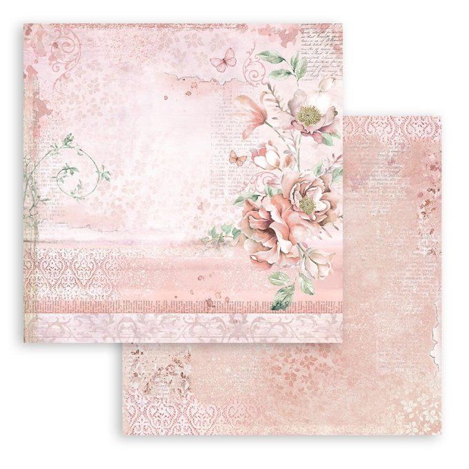 Collection Roseland, 30x30cm - 10 feuilles motif recto verso - Stamperia - 190g 