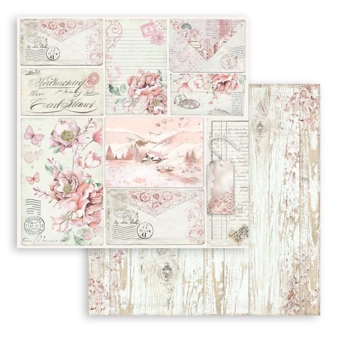 Collection Roseland, 30x30cm - 10 feuilles motif recto verso - Stamperia - 190g 