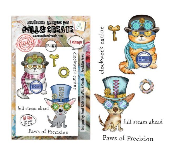 7 Tampons - AALL&Create - Precision paws - dim. de la planche : 7x9.5cm environ