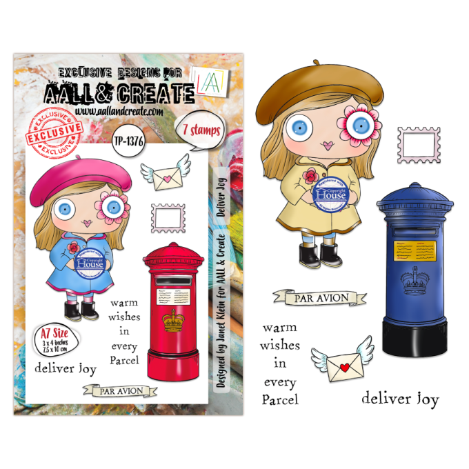 7 Tampons - AALL&Create - Deliver Joy - dim. de la planche : 7x9.5cm environ