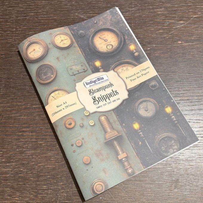 10 feuilles, Steampunk snippets, indigoBlu - format A4 