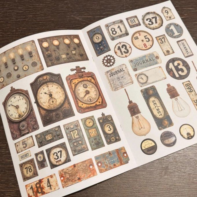 10 feuilles, Steampunk snippets, indigoBlu - format A4 