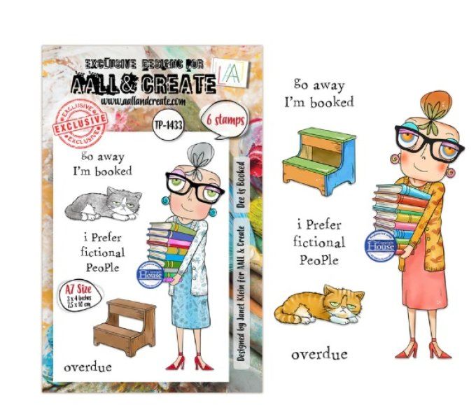 6 Tampons - AALL&Create - Dee is booked - dim. de la planche : 7x9.5cm environ