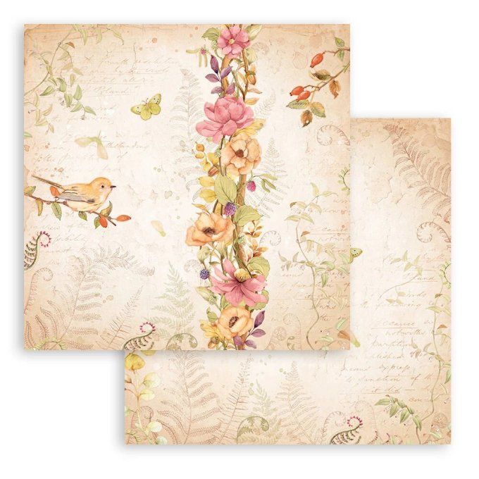 Collection Woodland, 30x30cm - 10 feuilles motif recto verso - Stamperia - 190g 