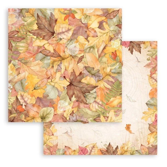 Collection Woodland, 30x30cm - 10 feuilles motif recto verso - Stamperia - 190g 