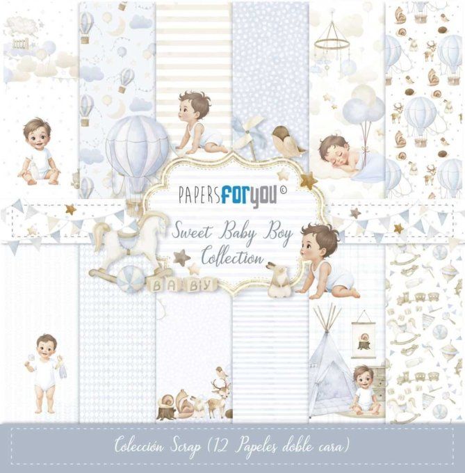 Collection Sweet baby boy, PapersForYou, 30x32cm - 12 pages - 180gsm