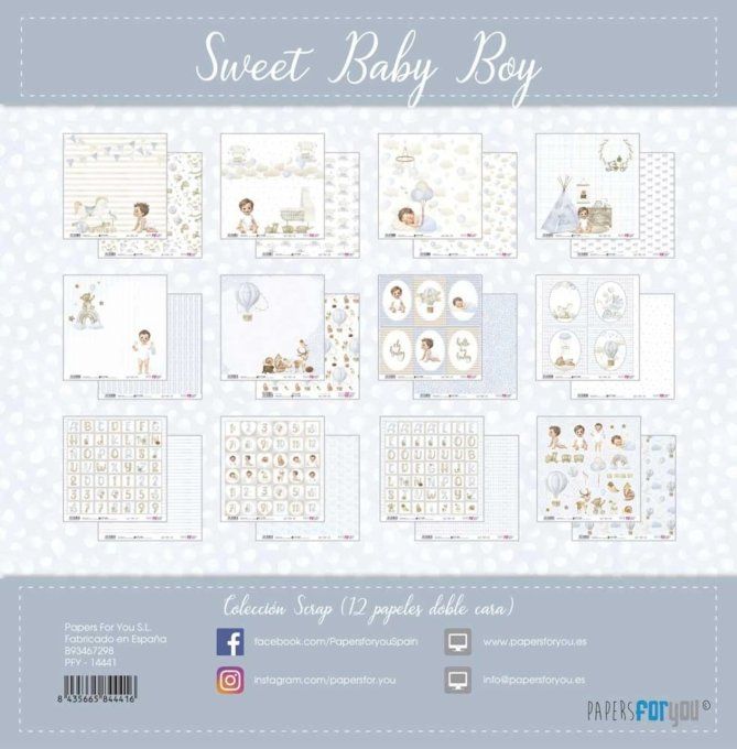 Collection Sweet baby boy, PapersForYou, 30x32cm - 12 pages - 180gsm