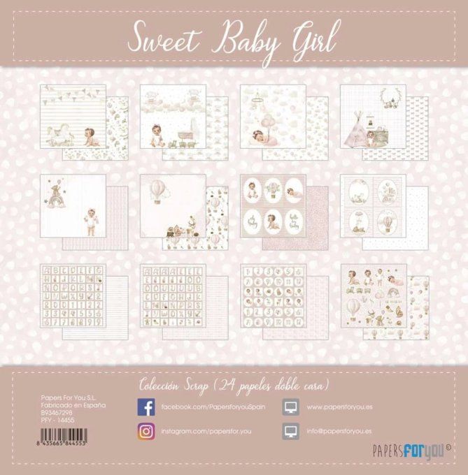 Collection Sweet baby girl, PapersForYou, 20x20cm - 24 pages 