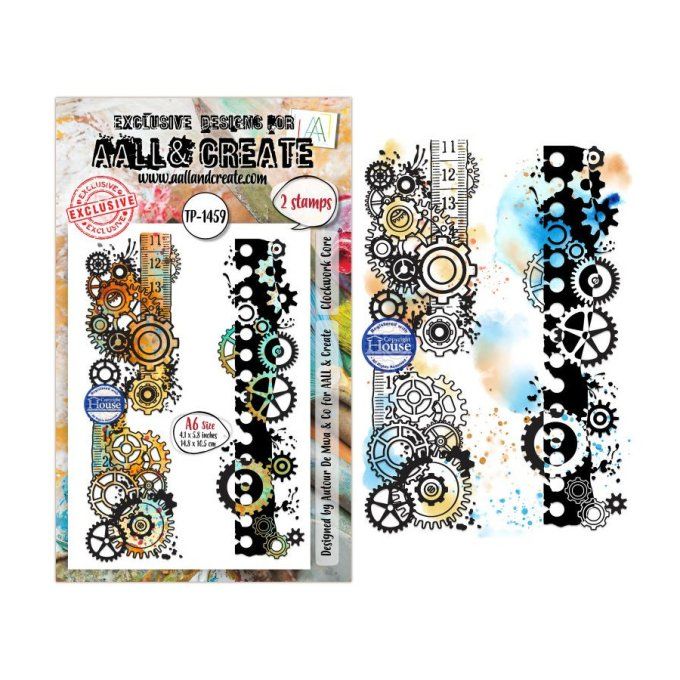 2 Tampons - AALL&Create - Clockwork core - dim. de la planche : 10x14.5cm environ