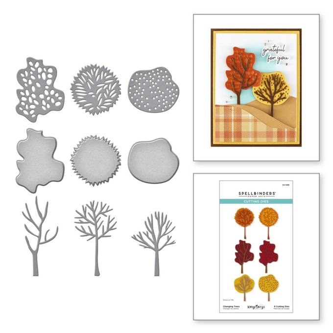9 Dies/matrices de découpe, Spellbinders - Autumn, Changing trees