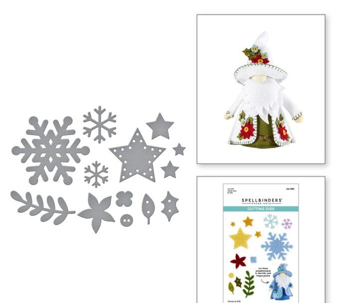 7 Dies/matrices de découpe, Spellbinders, embellissements noël et hiver