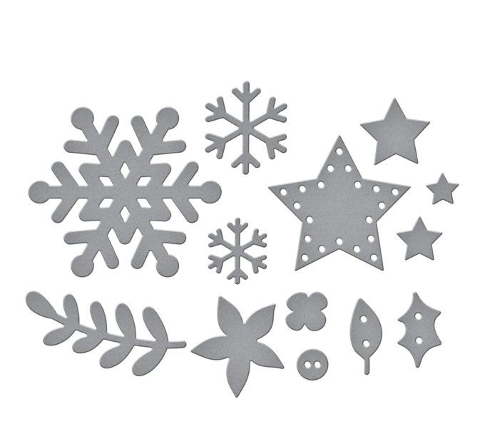 7 Dies/matrices de découpe, Spellbinders, embellissements noël et hiver