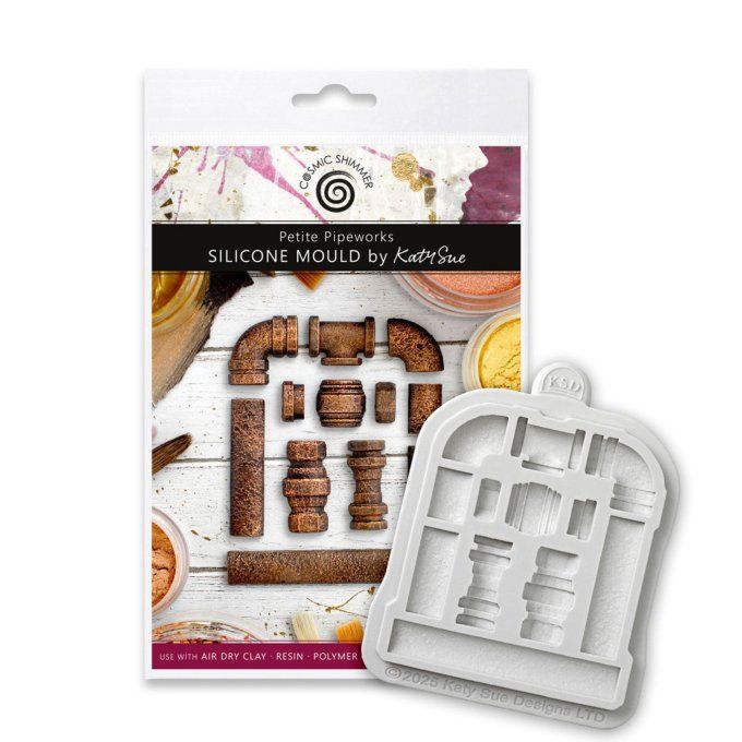 Moule en silicone, Cosmic shimmer - Tuyaux, dimension du moule : 7.5x9cm environ