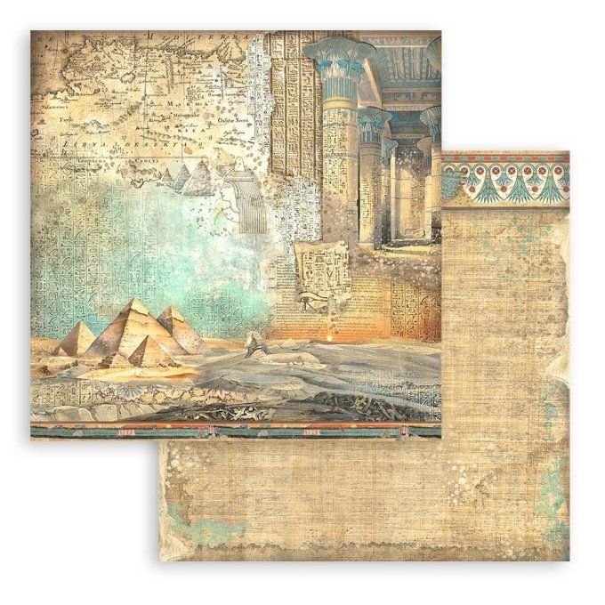 Papier scrapbooking, 30.5x30.5cm, Fortune, Stamperia - background, terre des Pharaons