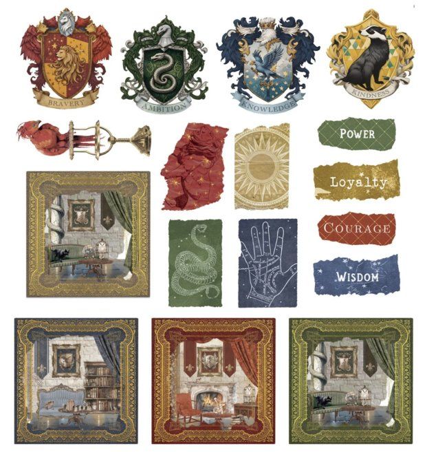 Collection Wizarding adventure, Houses, die-cuts (17 pièces)