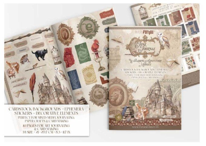 Collection Wizarding Adventure, Format A4, junk journal, PapersForYou, 