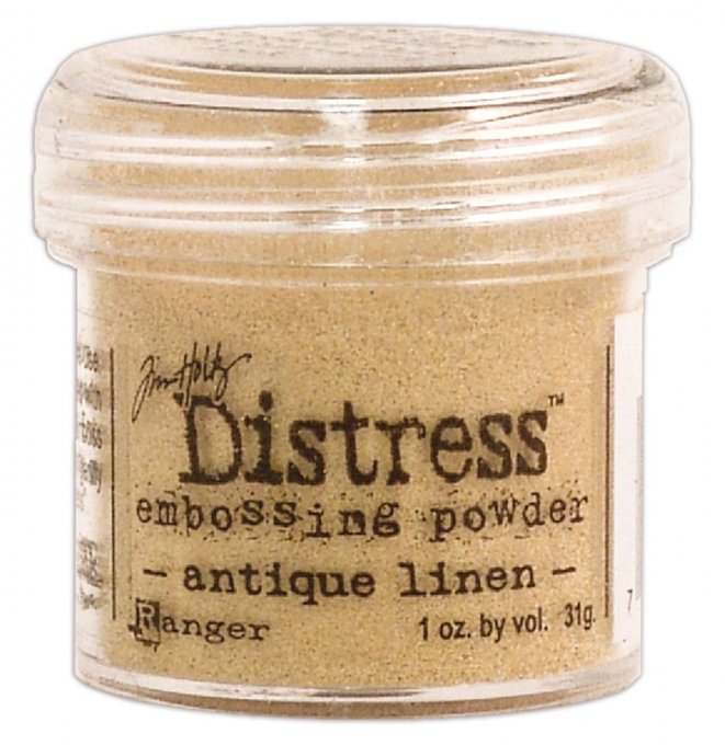 Distress Embossing powder, Tim Holtz, couleur : Antique linen (31g)