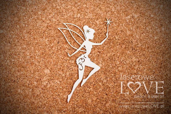  Chipboard - Fée - Dimension : 8.2x11.6cm environ