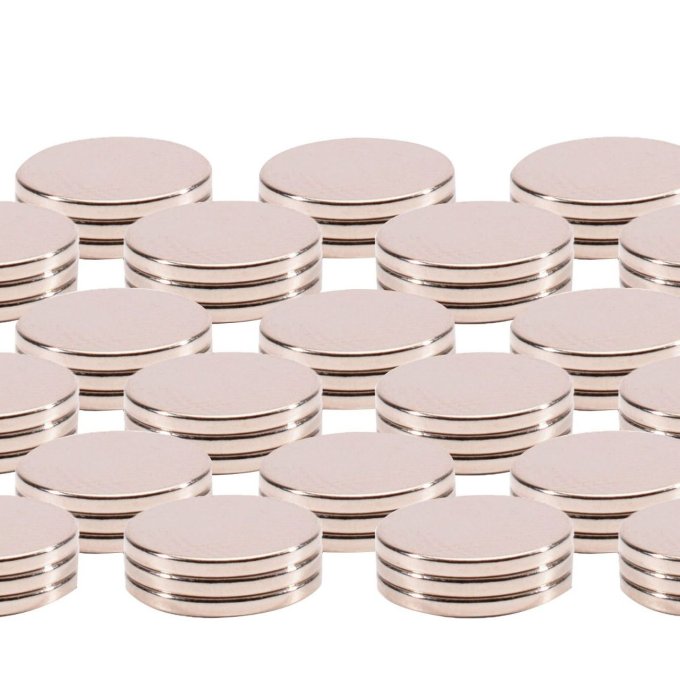 Lot de 10 aimants, diamètre 12mm épaisseur 1.5mm, néodyme N35