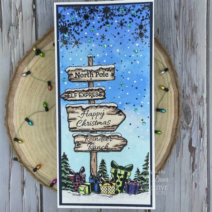 Tampon cling/caoutchouc de fond  - Creative expressions - Festive trail - Dim. : 10x20cm env. 