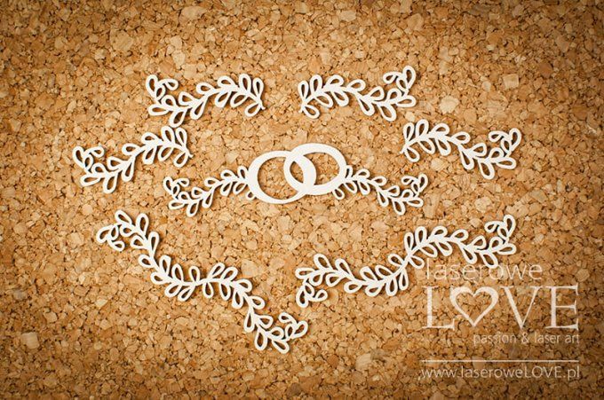  Chipboards - Alliances avec brindille- Dimension anneaux + brindilles 8x2.2cm environ