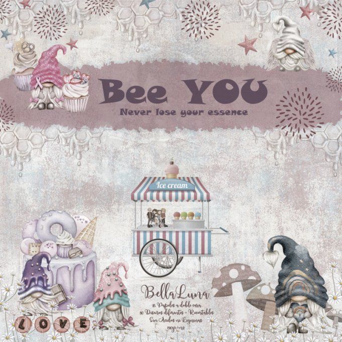 Bellaluna Craft - 15 feuilles - format 20x20cm - Bee you