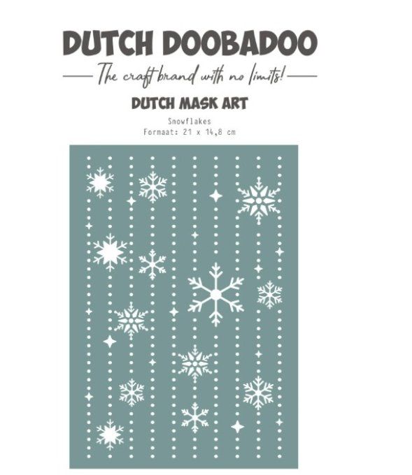 Pochoir - Dutch doobadoo, snowflakes - Dimension : 14.8x21cm environ 