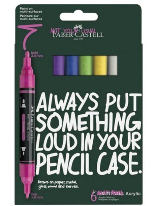 Faber Castell - 6 Feutres acryliques - gamme vibrant