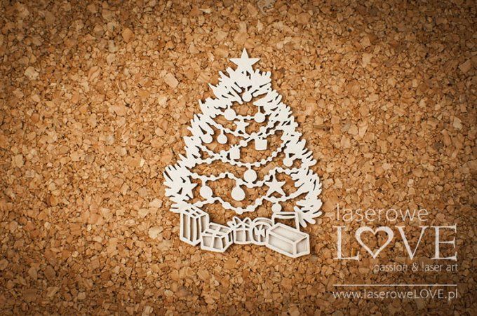 Chipboard, Sapin de noël - dimension de la planche : 8.5x9cm environ