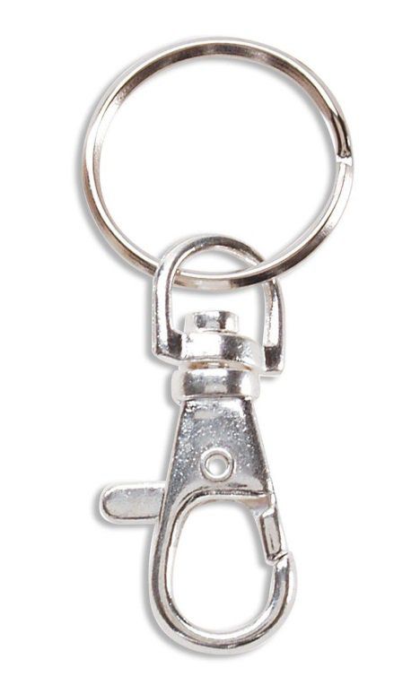 Porte-clés - anneau + mousqueton - 3.5cm de longueur, en métal