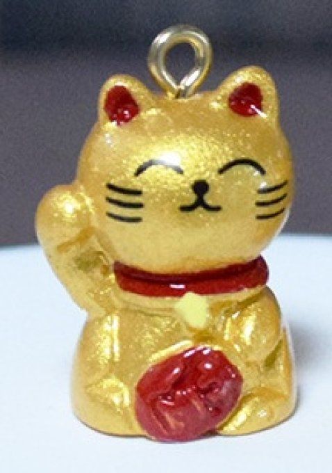 Breloque, chat - doré, dimension : 2.3x1.4cm environ
