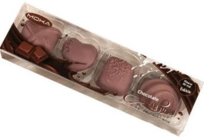 Lot de 4 petites gommes en forme de chocolat